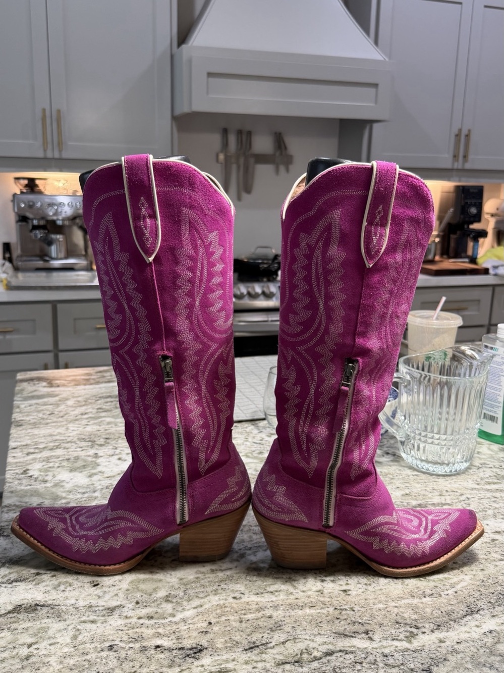 Ariat Casanova Cowboy Western Boot Embroidered Western Boots Pink Magenta 7B - Picture 4 of 13